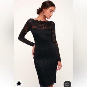 Margarita Black Lace Long Sleeve Bodycon Dress Lulus
